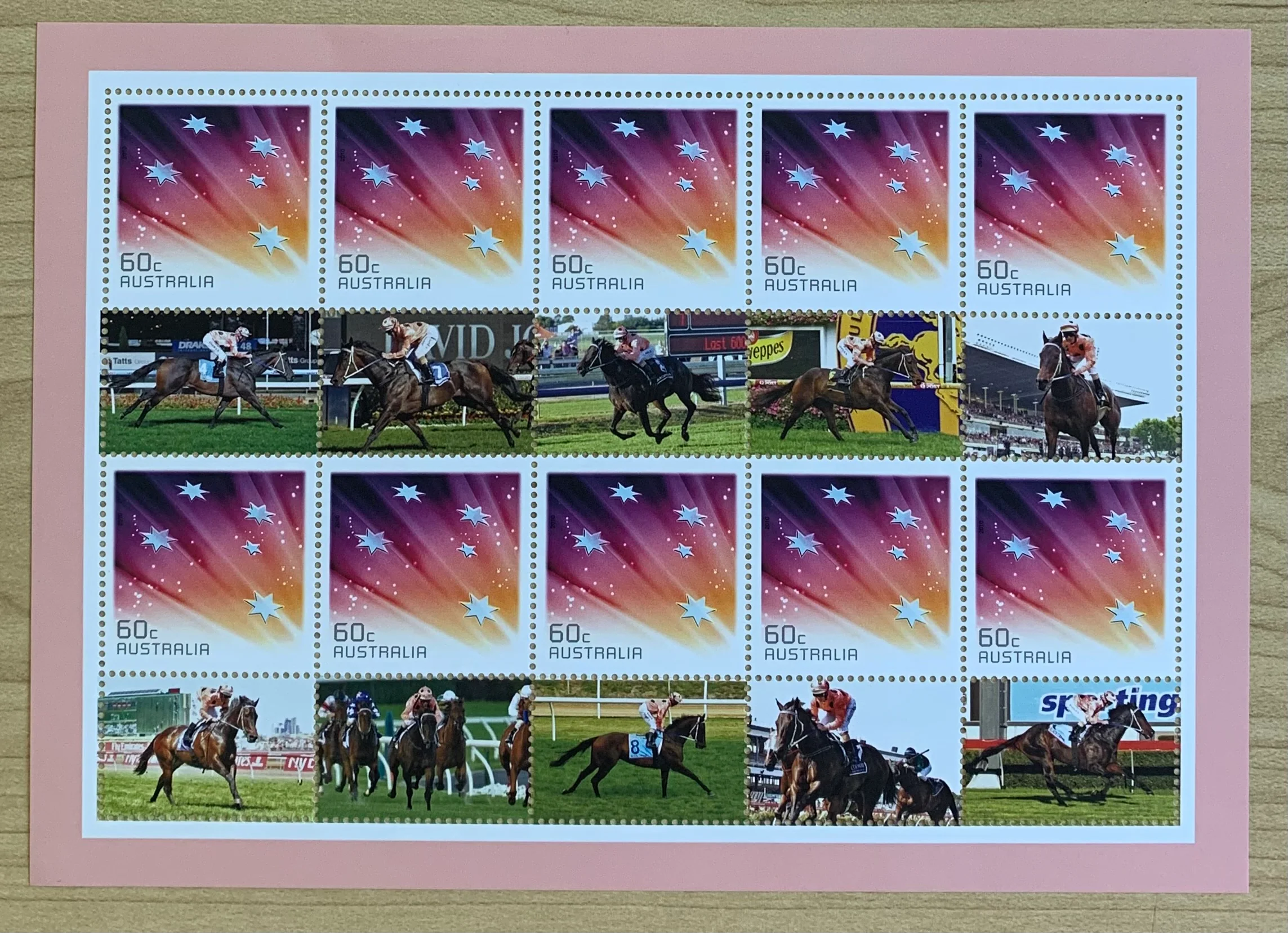 Australia 60c Black Caviar Sheet of 10 horse racing. Limited Edition