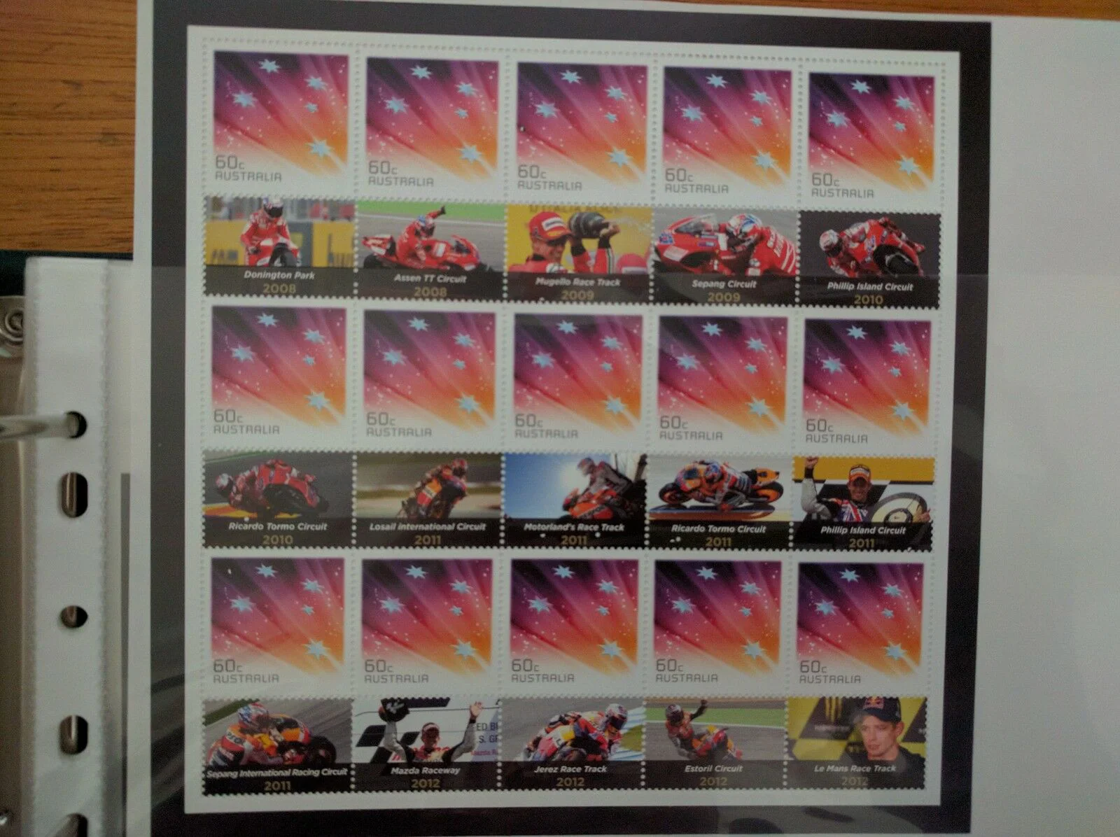 Australia 60c SES Souvenir Sheet - Casey Stoner Motorbike Racing x 2 Sheets MotoGP - Image 2
