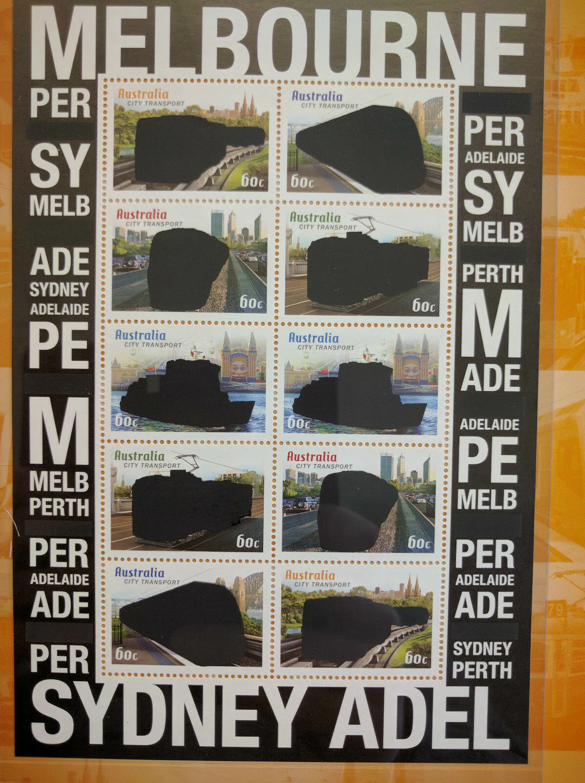 Australia Capital City Transport Stamp Pack trains trams buses ships ferries - Image 3