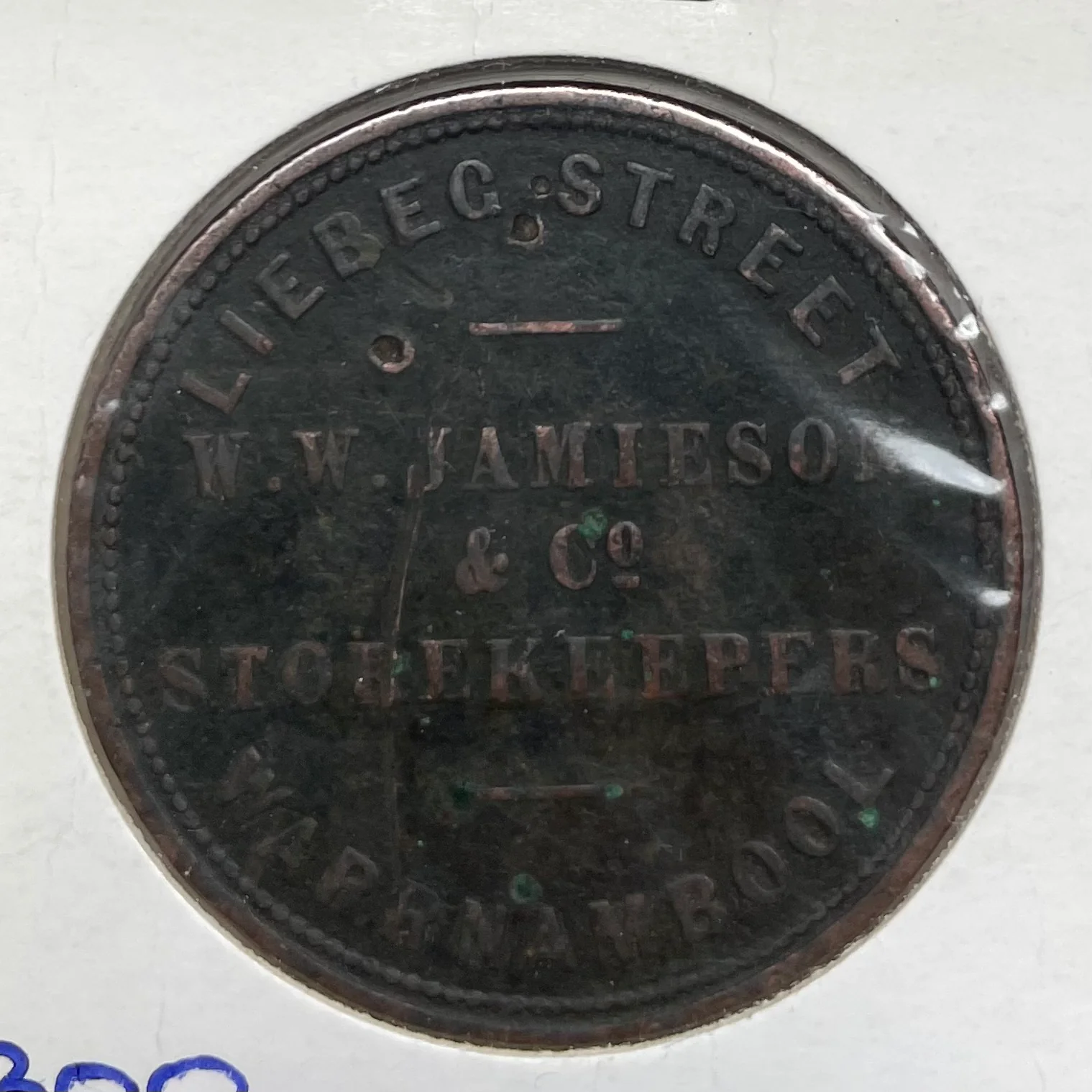 Australia Jamieson & Co 1d Penny Token  VG R300 Rare