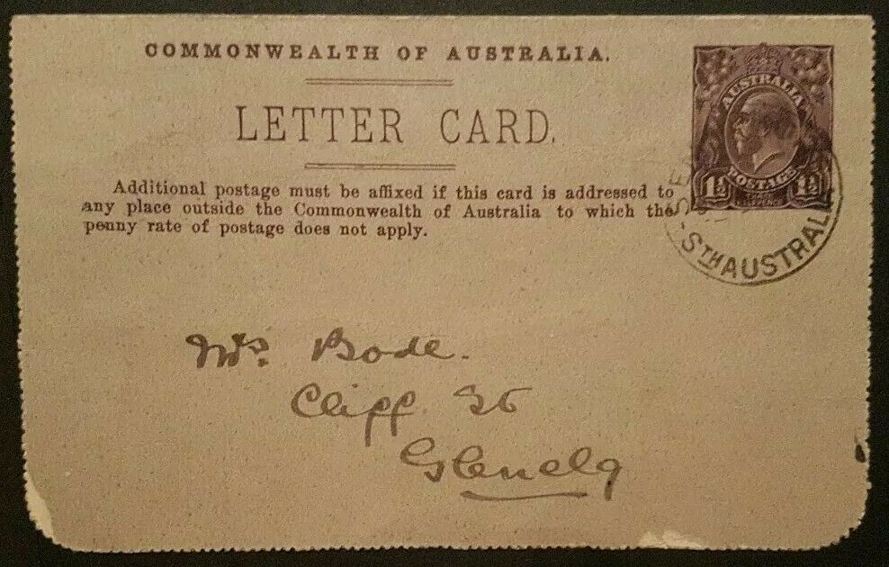 Australia Letter card 1½d KGV on the Murray SA. Paddle steamer boat LC 44-94 - Image 2