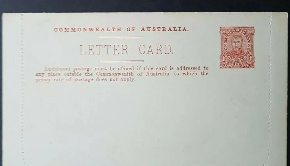 Australia Letter Card 1d full face KGV Cairns railway Queensland LC 10.28A mint - Image 2