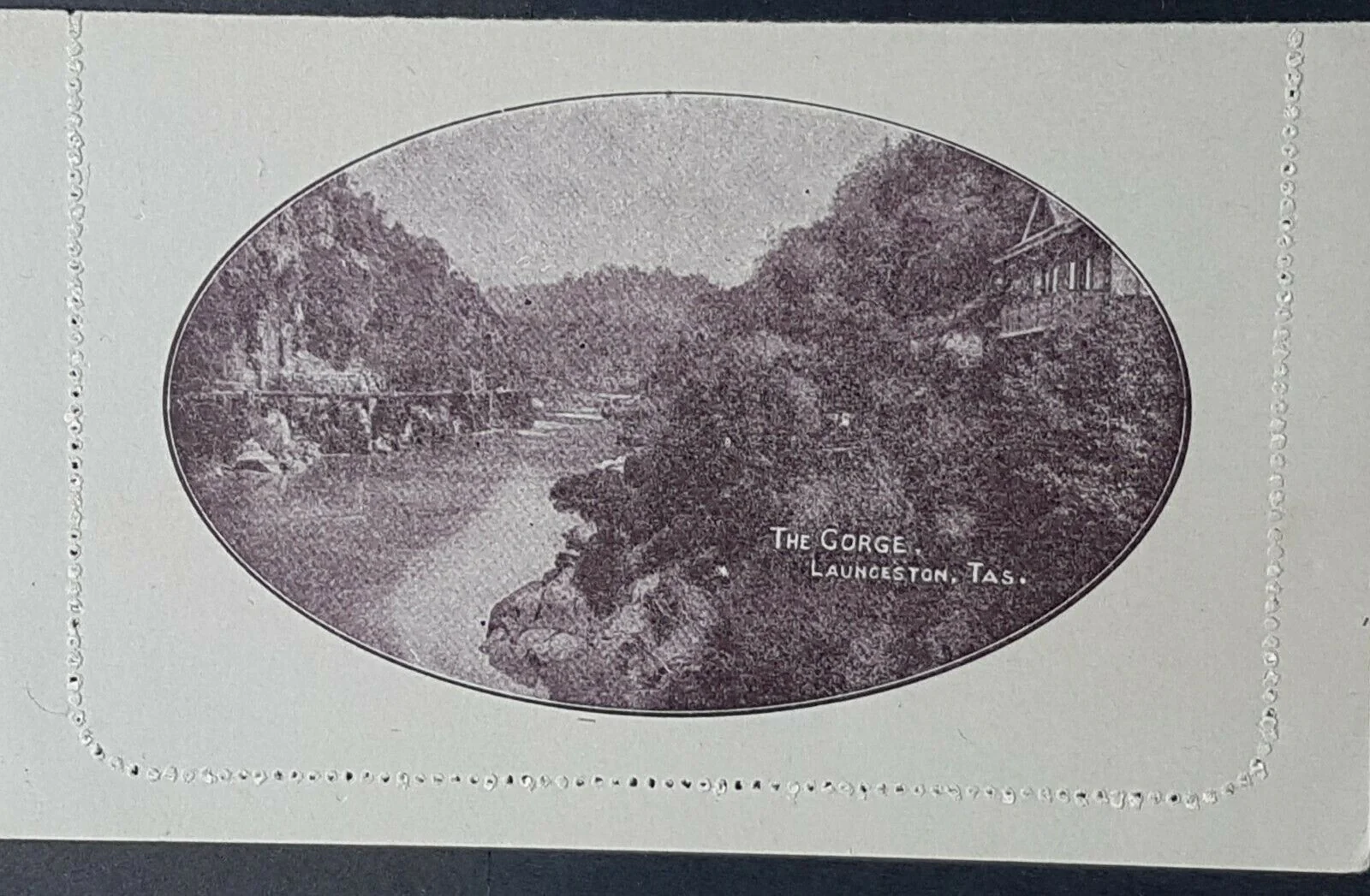 Australia Letter card 1d Kangaroo The Gorge Tasmania LC 14.55 d mint