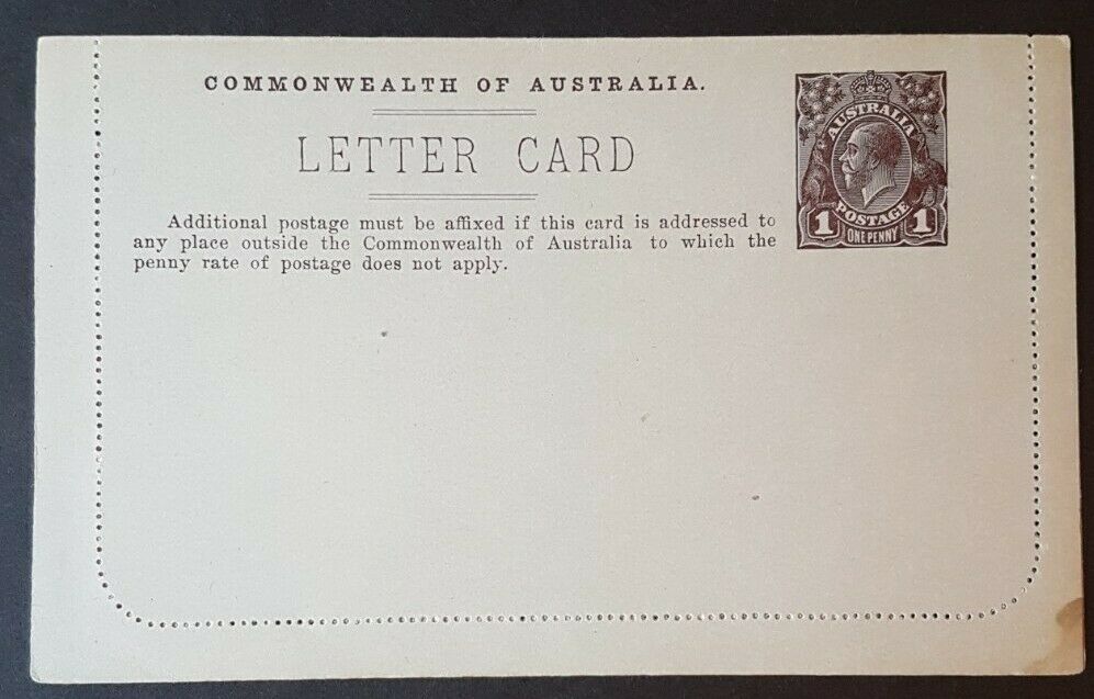 Australia Letter Card 1d KGV  Circular Quay ACSC LC18-34A ships. Corner stained - Image 2