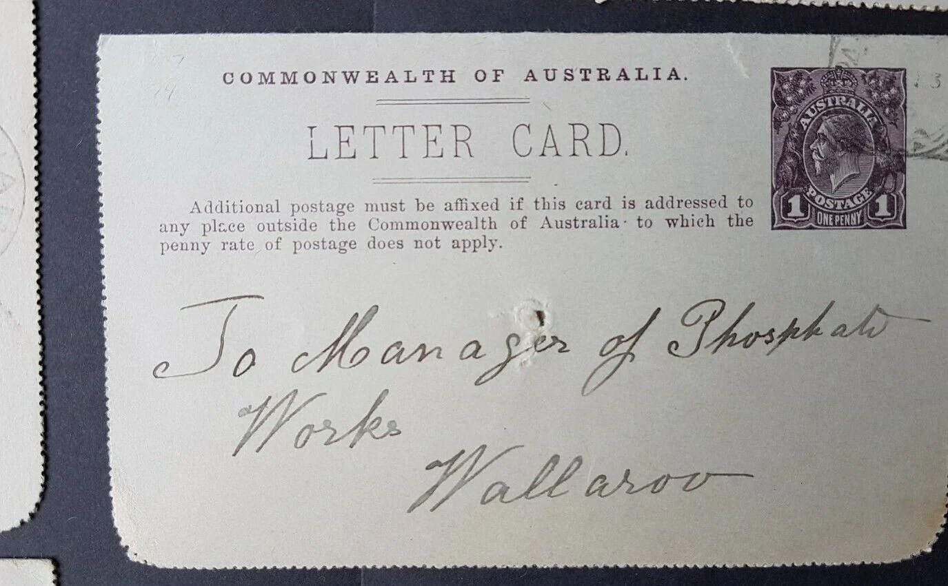 Australia Letter Card 1d KGV Die 1 Mosman Bay NSW spelling error ACSC LC18-79 - Image 2