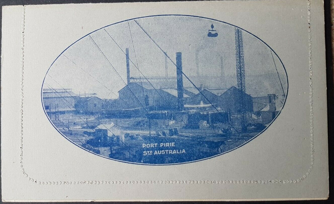Australia Letter card 1d KGV Port Pirie SA mining metal smelter LC 18-104 mint