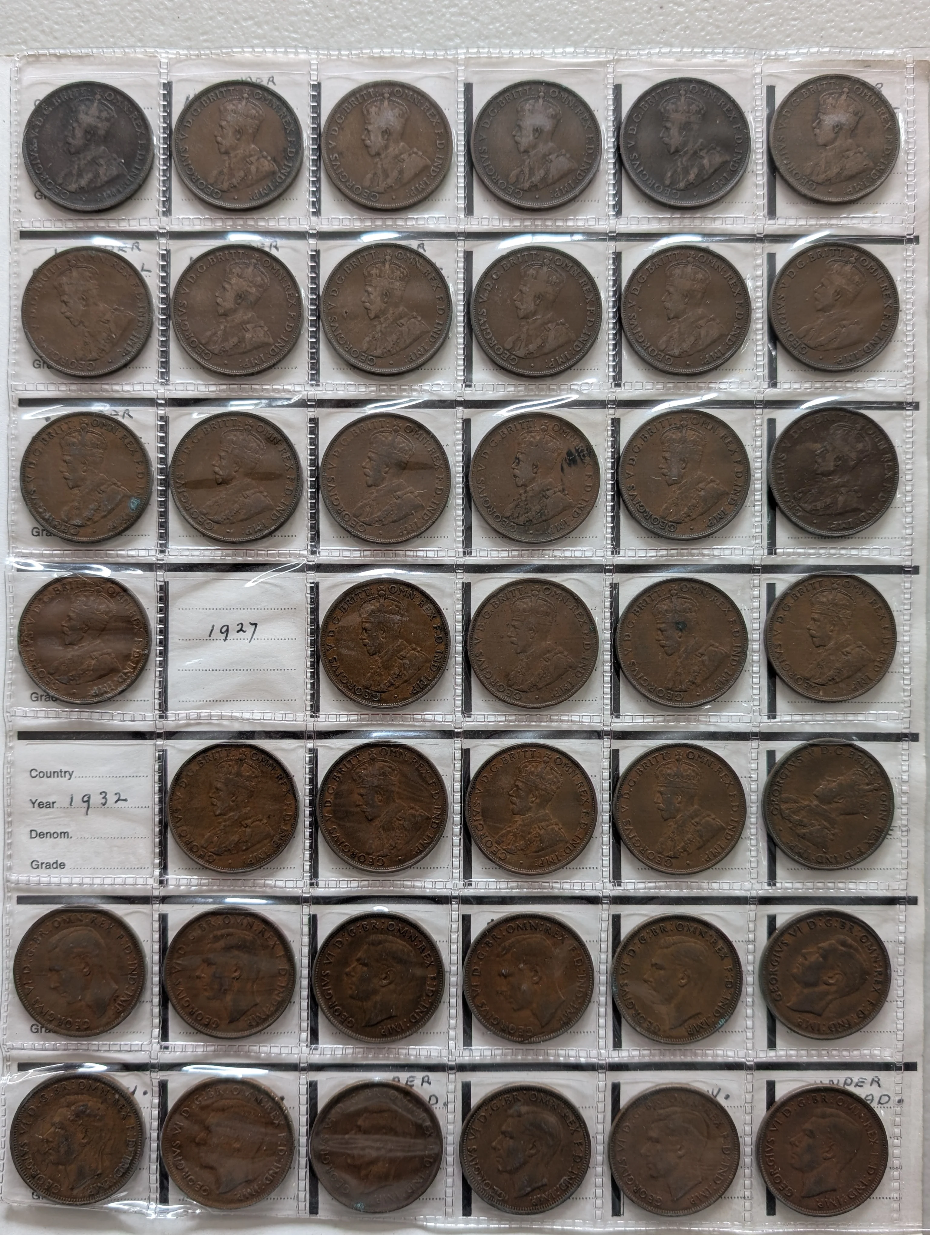 Australia Penny Set Excluding 1930 - Image 3