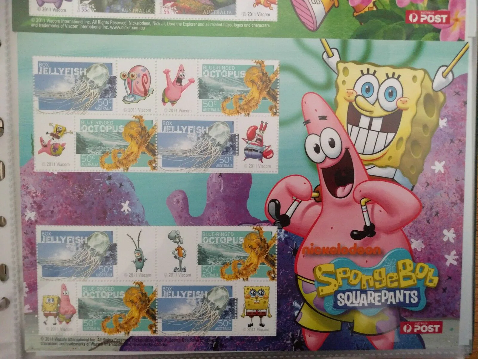 Australia Post 50c Souvenir Sheet - Spongebob Squarepants Nickelodeon Set 2