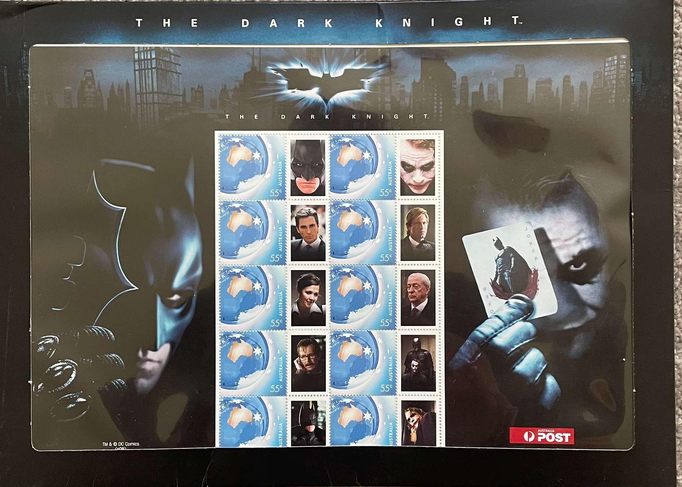 Australia 55c Batman The Dark Night SES Stamp Sheet Limited Edition