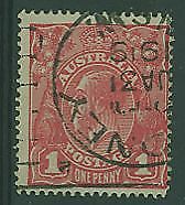 Australia SG 21cb 1d Carmine-red KGV Substituted cliche Used