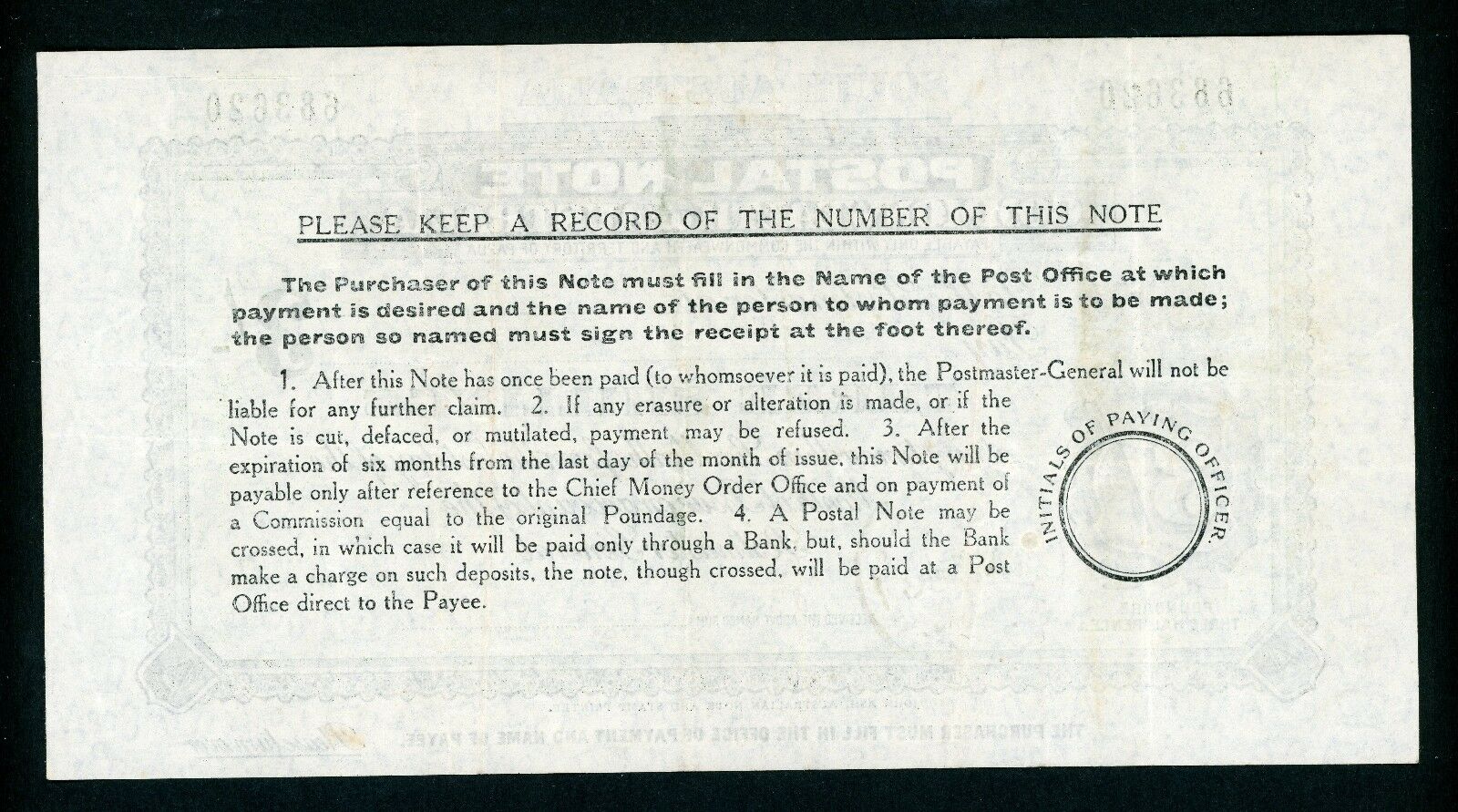 Australia South Australia 3/- Postal Note banknote postal stationery Underdale - Image 2