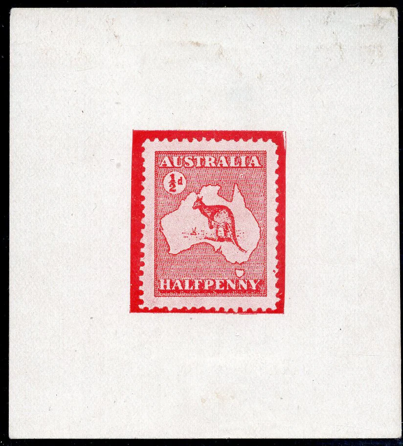 Australia ACSC KE34 Unissued ½d Red Kangaroo Photographic Proof