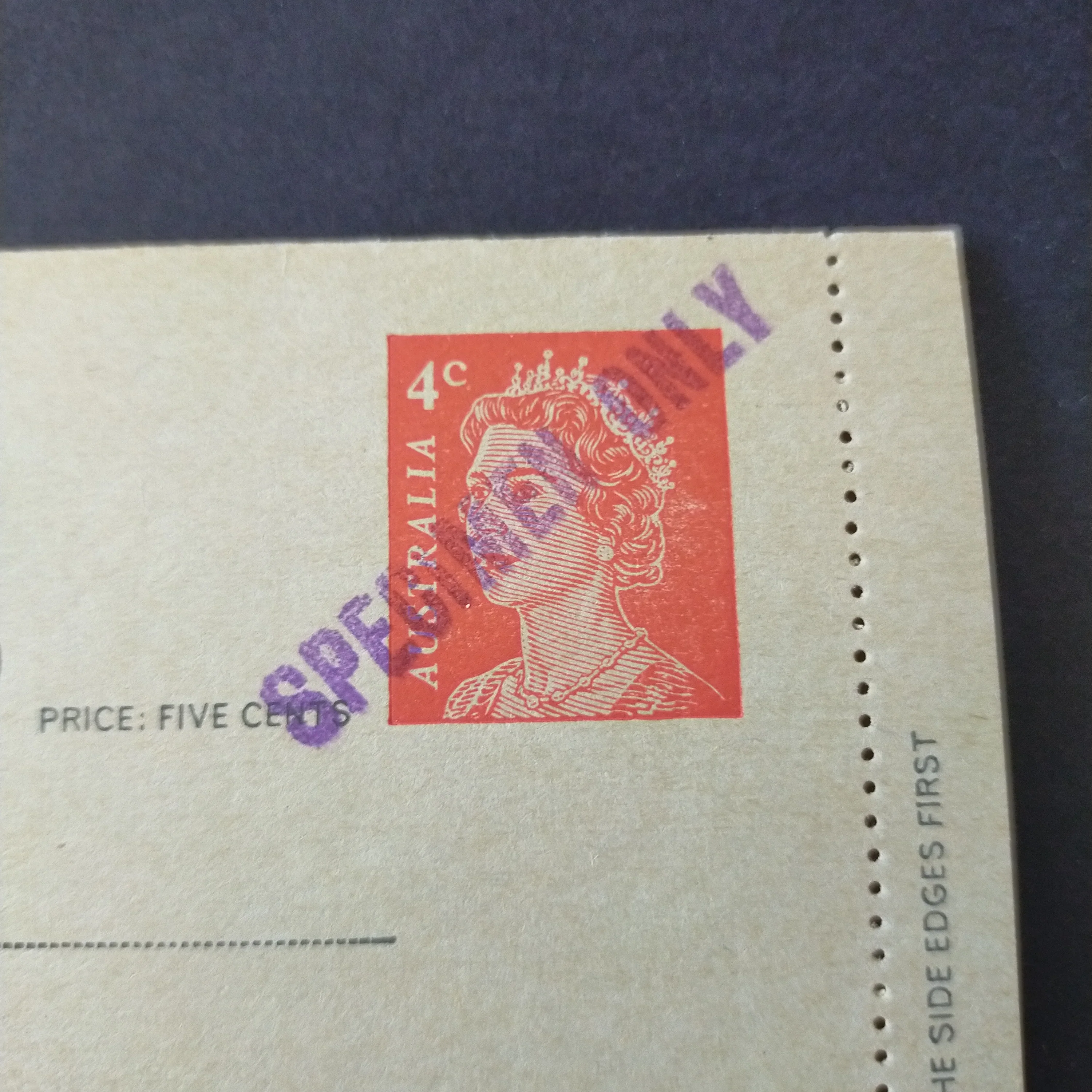 Australia Vintage Decimal Specimen Lettercard 4c Queen Elizabeth II Specimen Stamp - Image 4