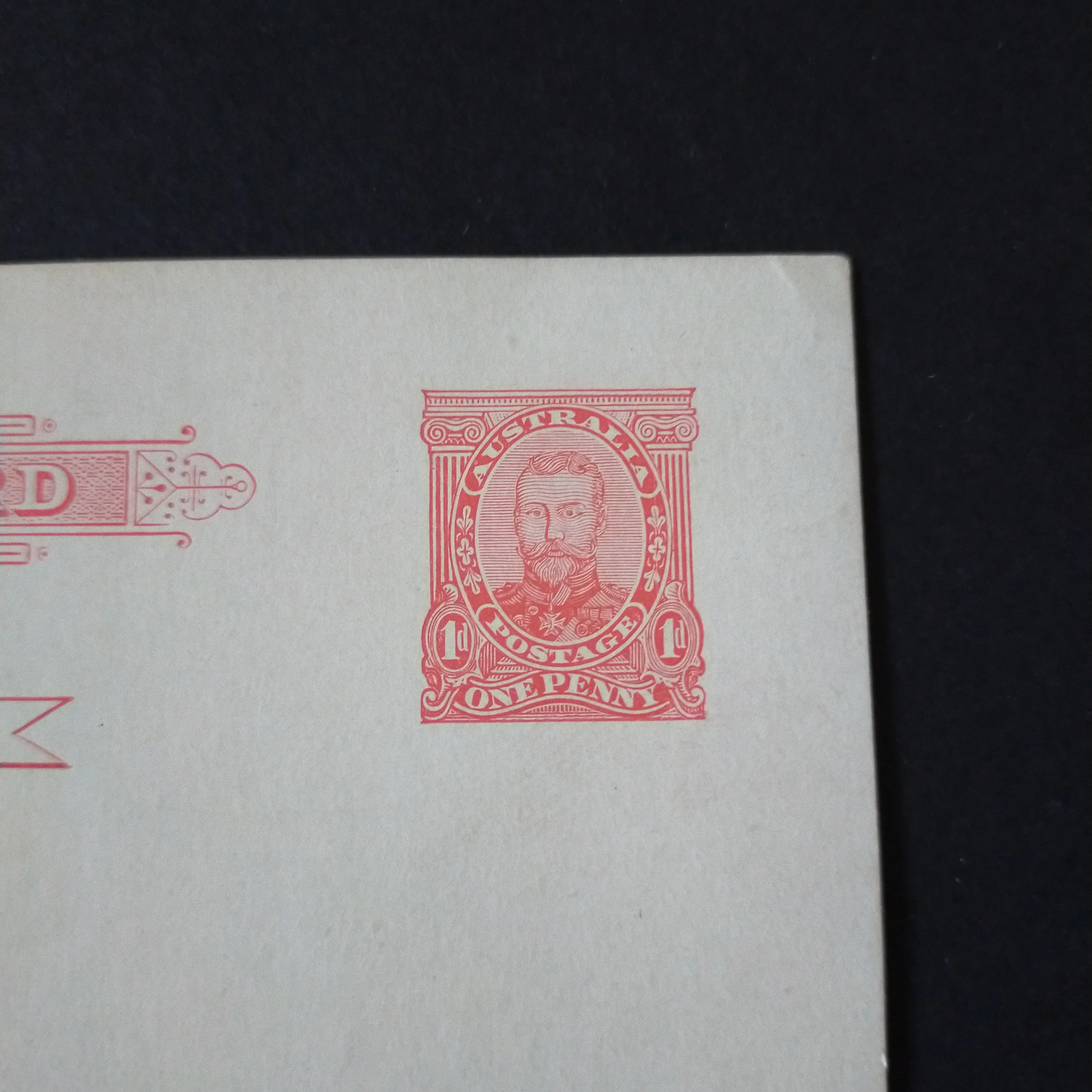 Australia Vintage Postal Card KGV 1d Stamp Frontal Facing Effigy - Image 3