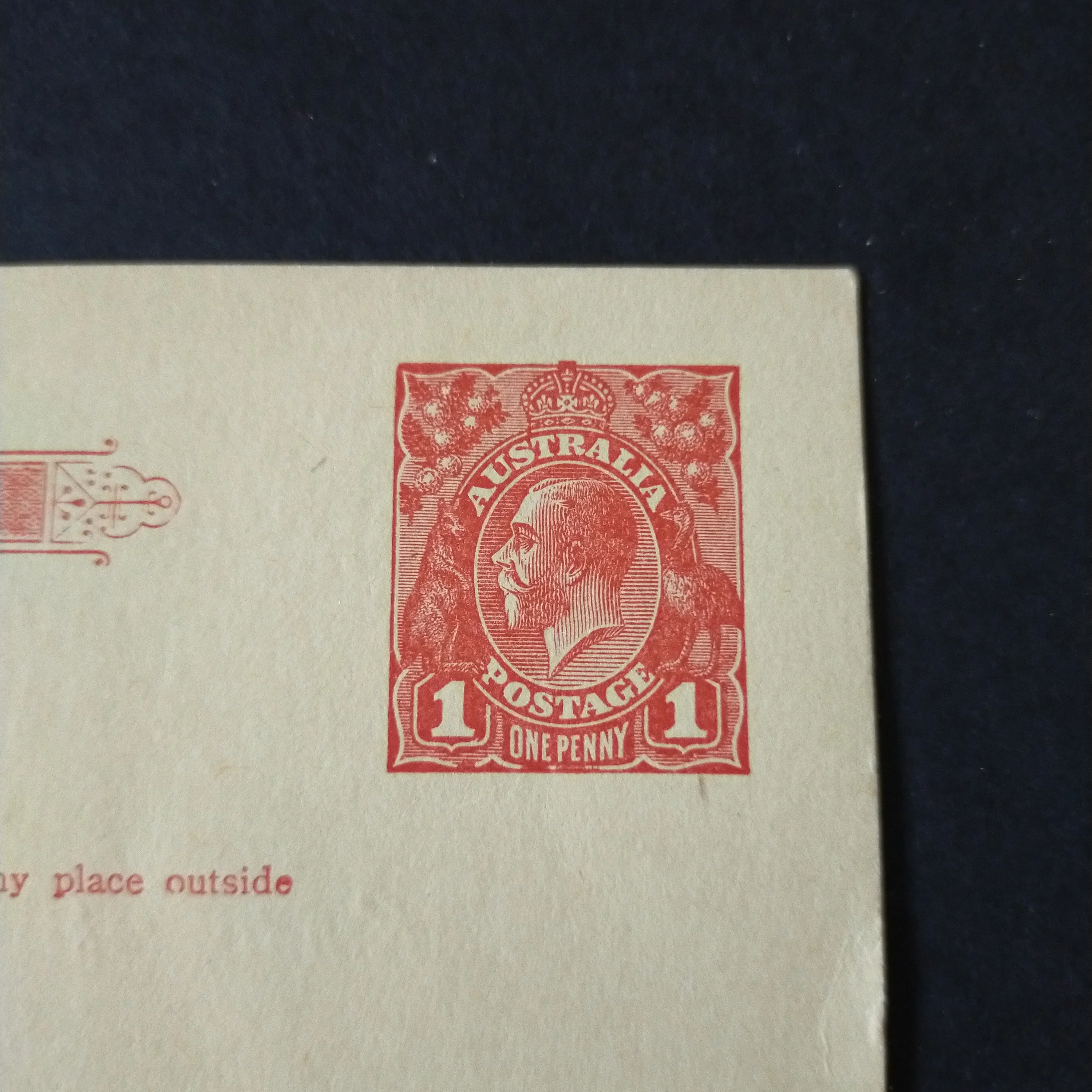 Australia Vintage Postal Card 1d KGV Stamp Kapunda Technical School Resumption of Classes Postcard - Image 3