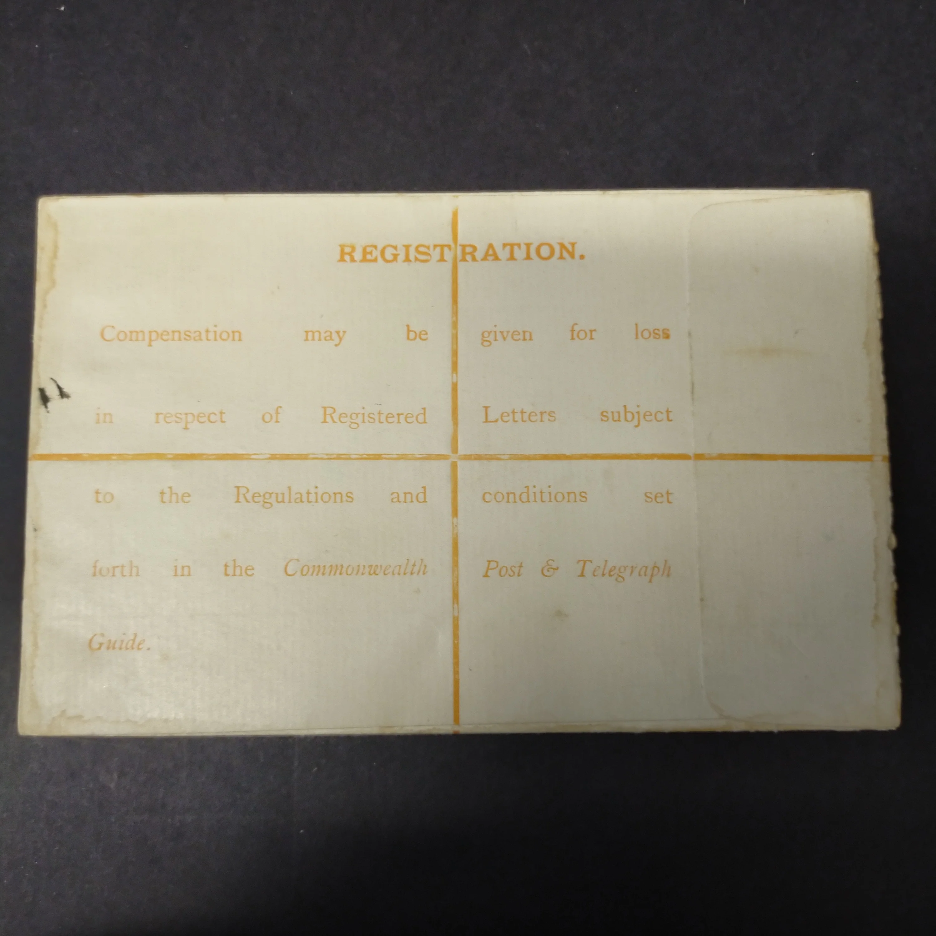Australia 1914 4d Kangaroo Long Registered Envelope From Brisbane to Doomben - Image 2