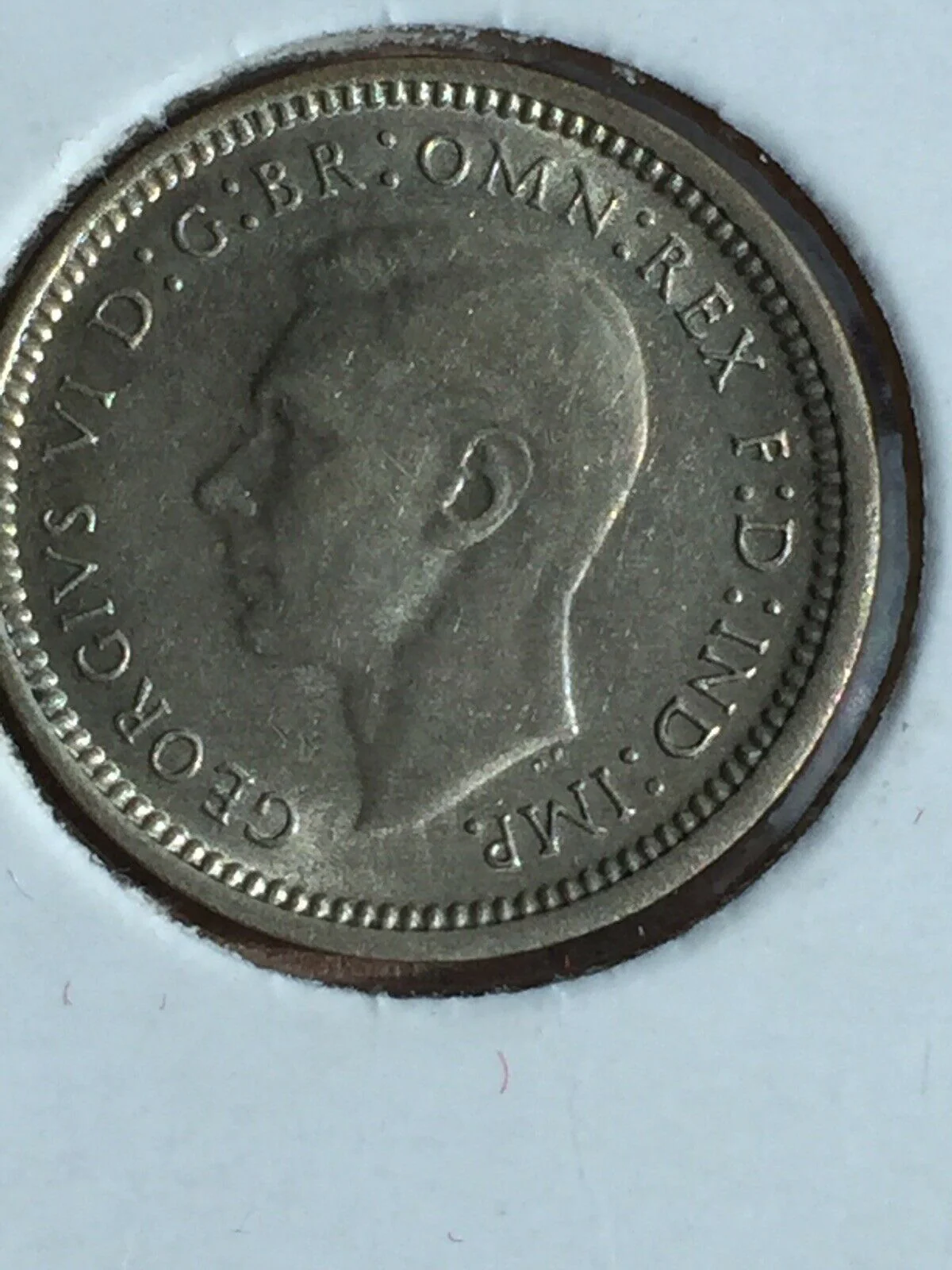 Australia 1947 Threepence 3d Extended ‘7’ Variety Uncirculated - Image 2