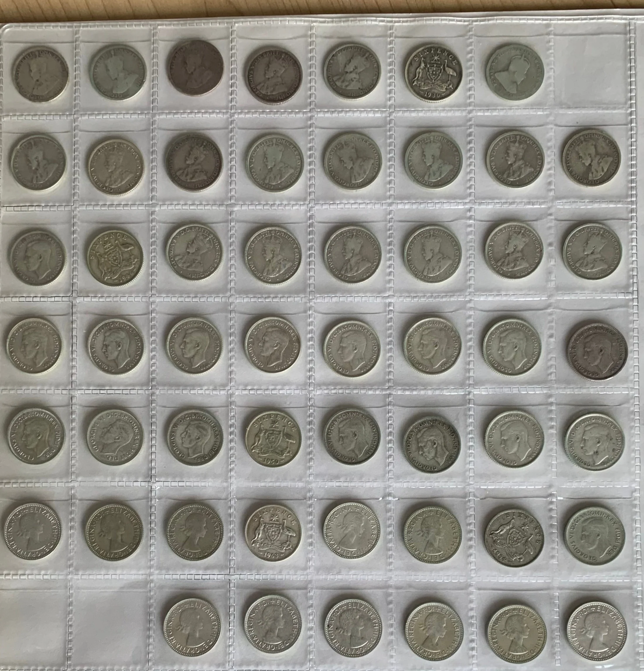 Australia 1910-64 Six Pence 6d collection. Silver - Image 2