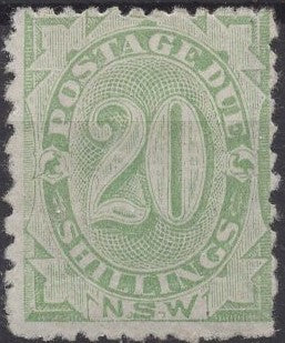 Australian States NSW SG D10b 20/- Postage Due Perf 12 x 10 part OG