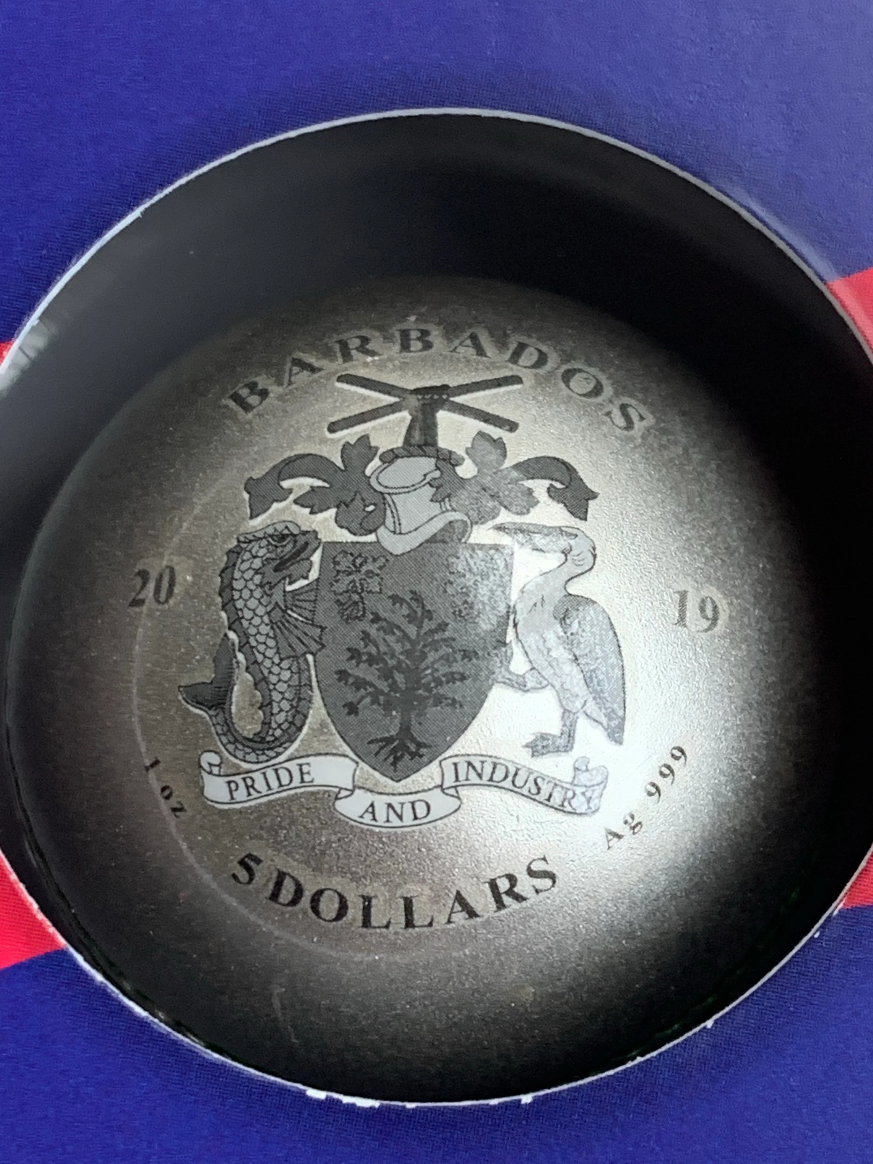 Barbados 2019 $5 ICC Cricket World Cup .999 Silver Superb Condition. - Image 5