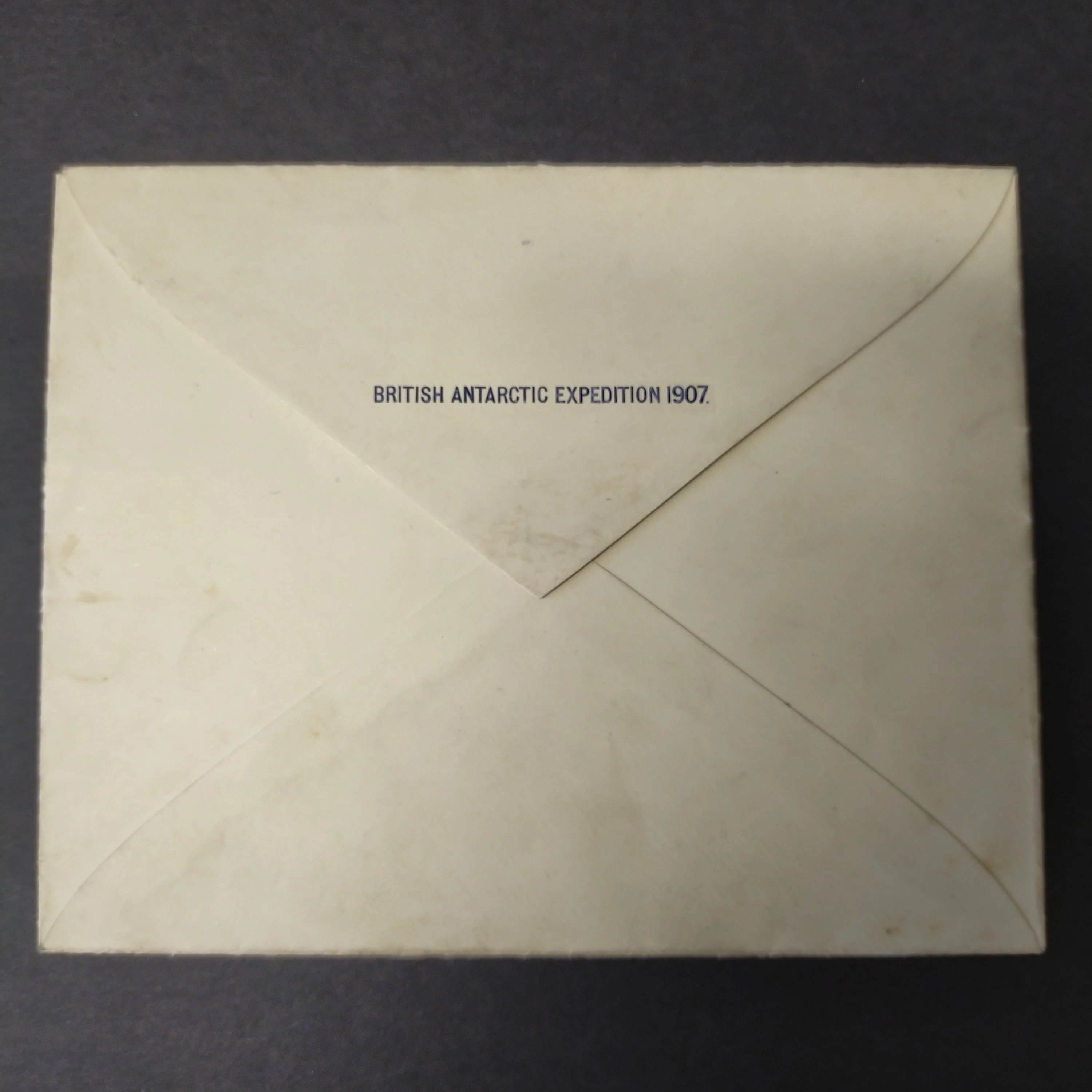 British Antarctic Expedition 1907 King Edward VII Land 1908 1d on unaddressed envelope, tied by BAE FE 27 08 CDS - Image 2