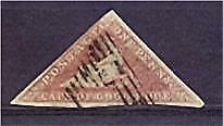 Cape of Good Hope South Africa SG 3 1d brick-red Triangle FU
