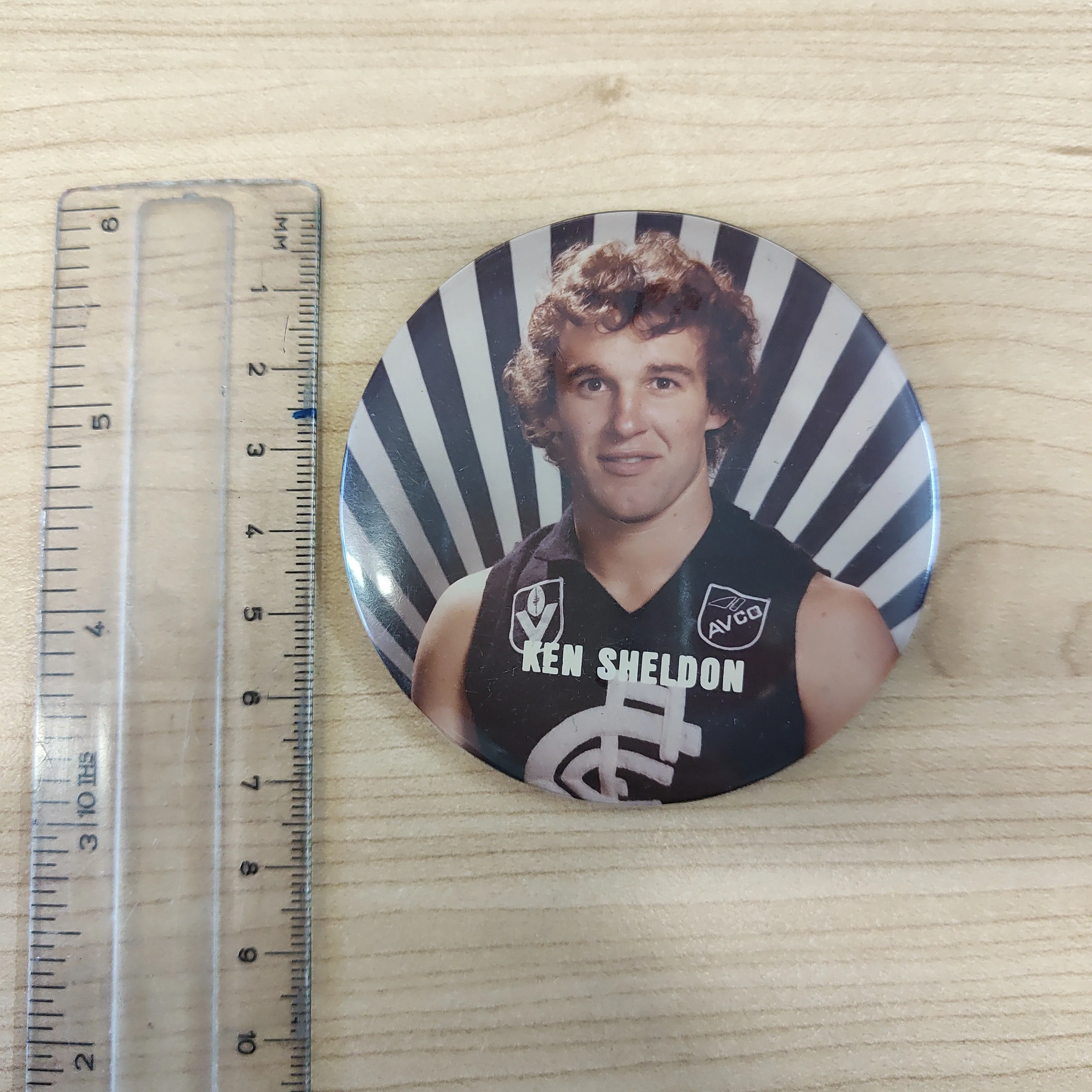 Carlton Football Club Vintage Player Button Badge Ken Sheldon - Image 3