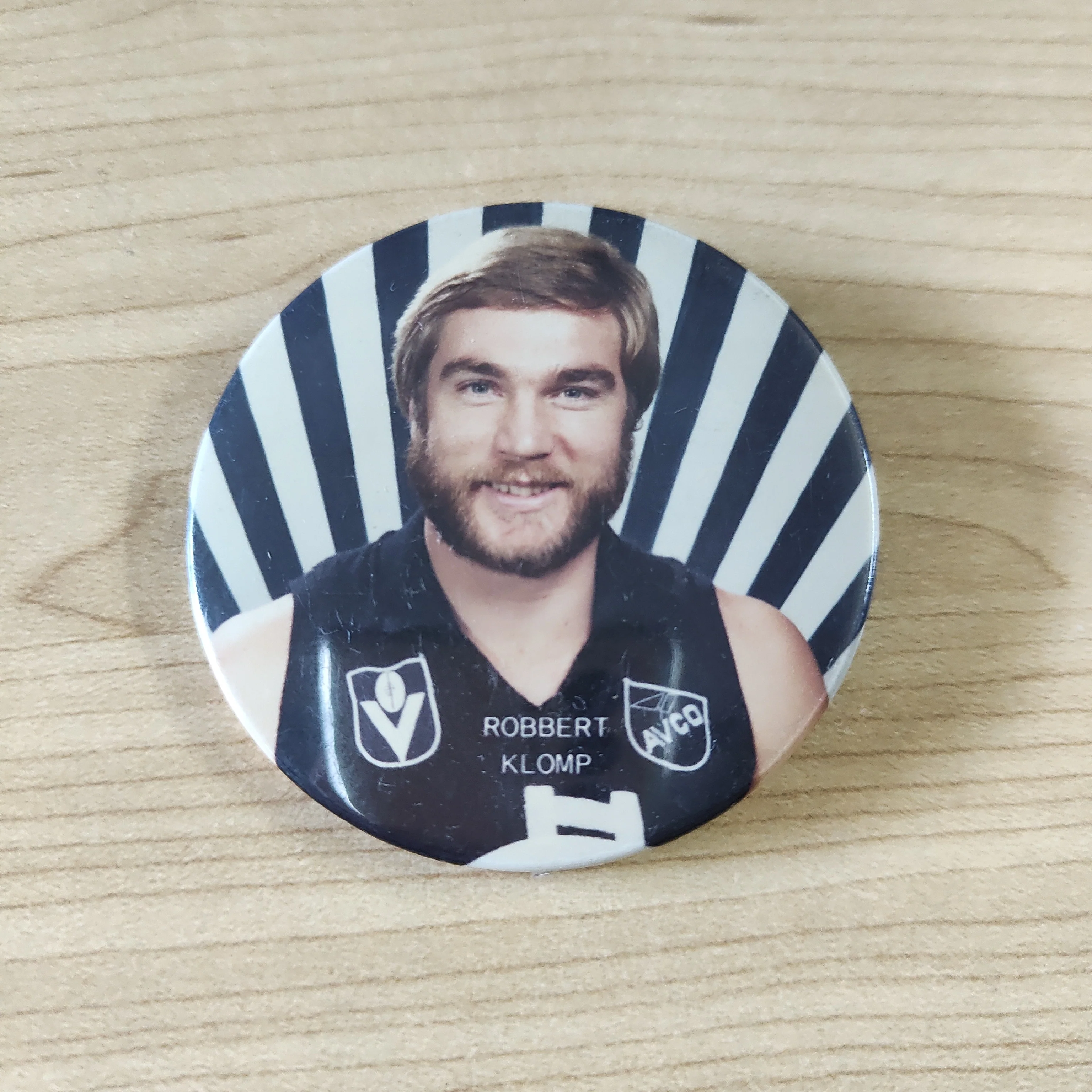 Carlton Football Club Vintage Player Button Badge Robert Klomp