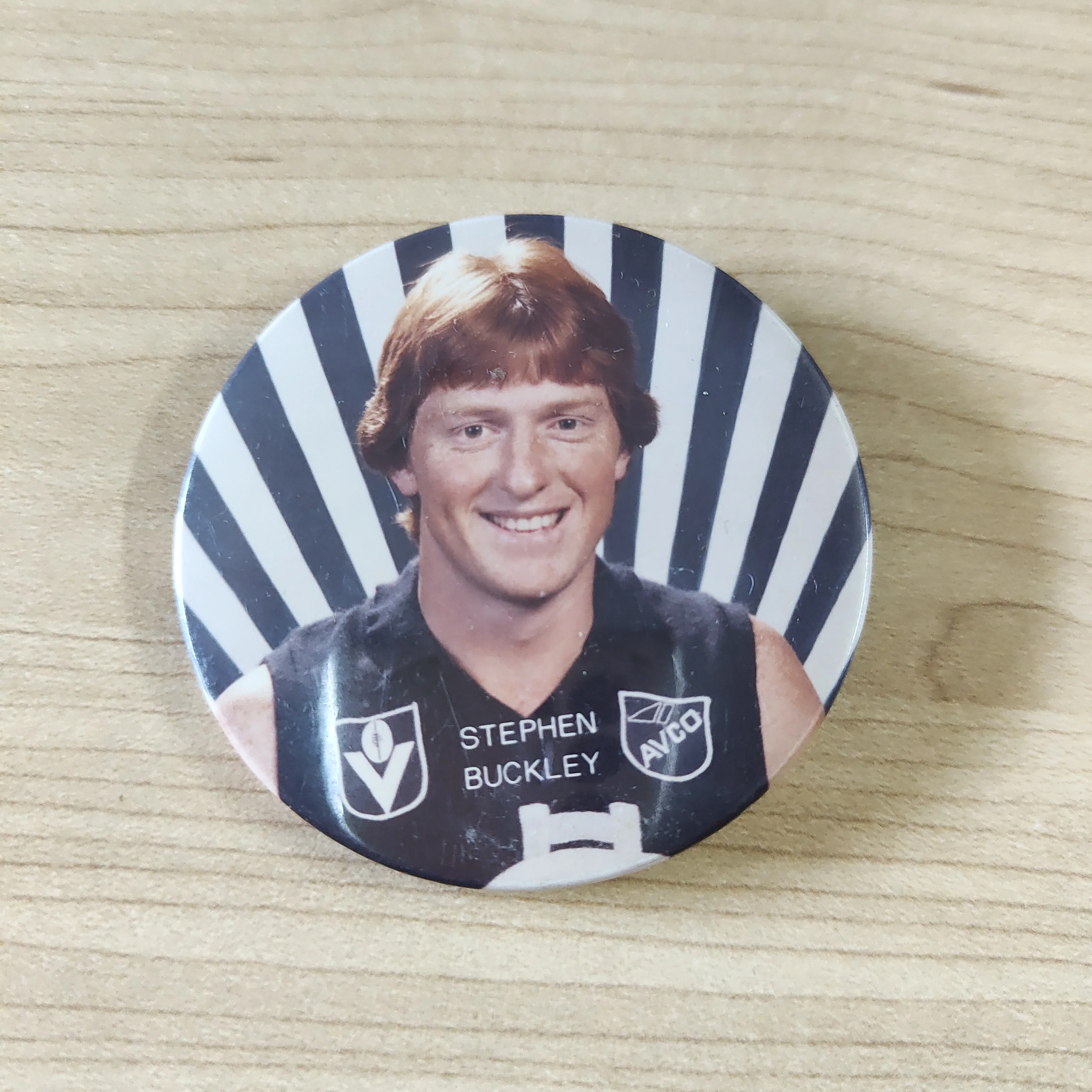 Carlton Football Club Vintage Player Button Badge Stephen Buckley