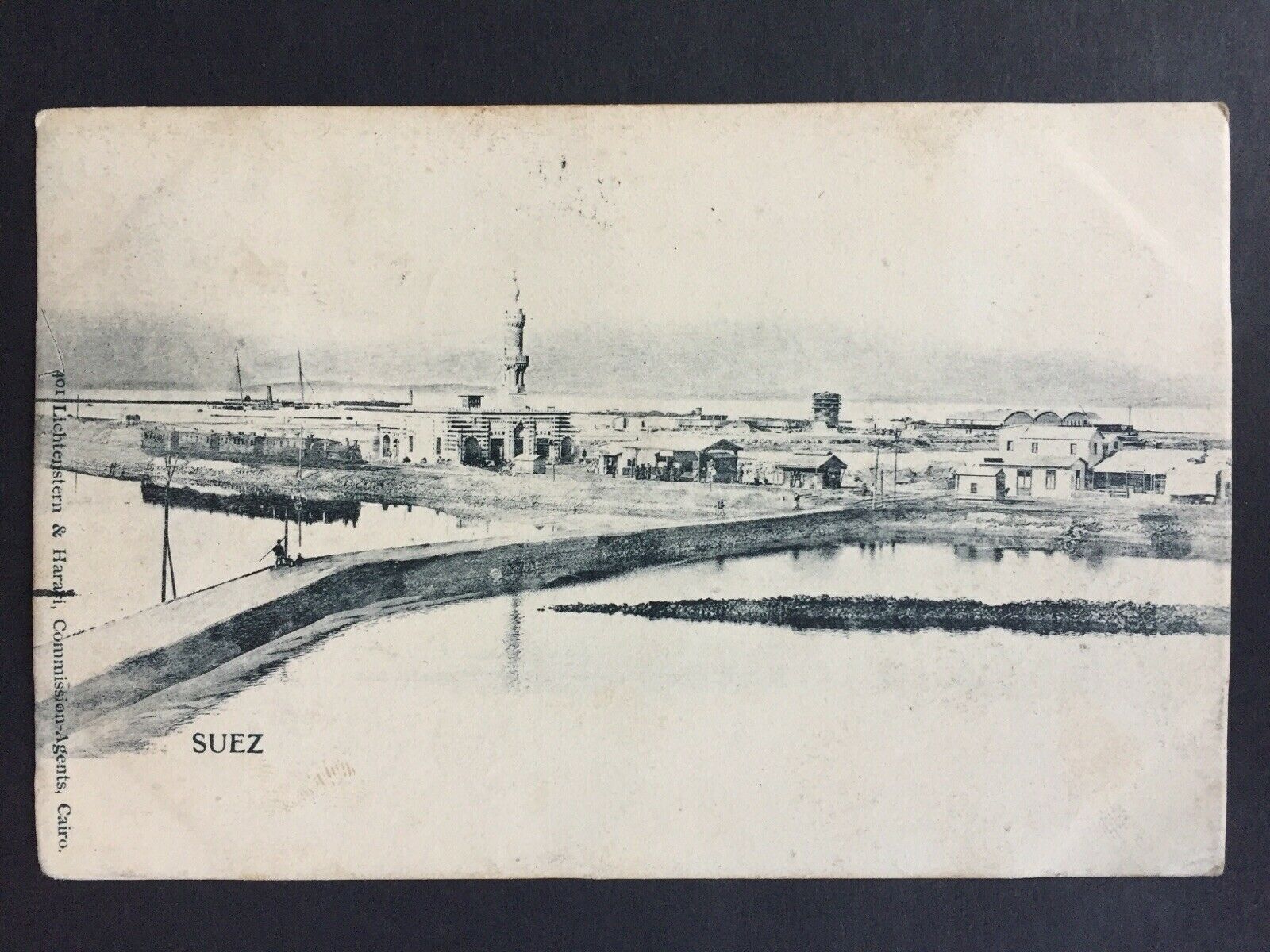 China- Incoming Mail.1904 Suez Docks PPC To Shanghai Deutsch Seepost Cancel - Image 2