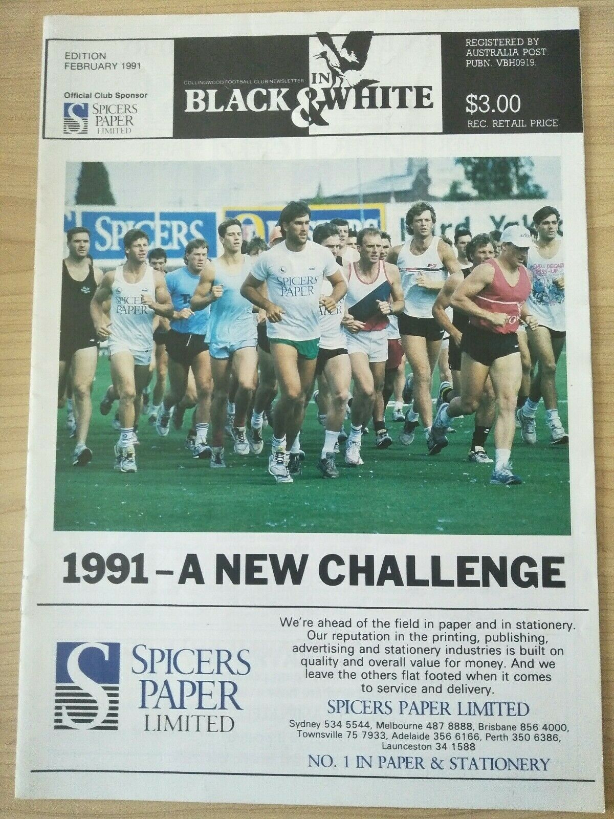 Collingwood Football Club "In Black & White" Newsletter 1991-96 x7 and Stickers - Image 2