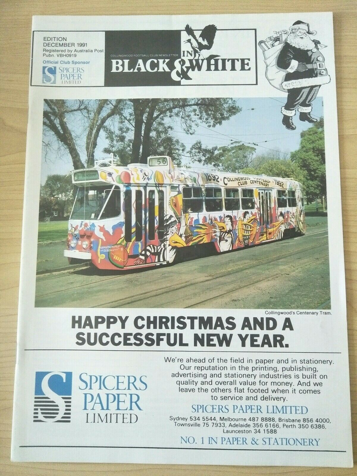 Collingwood Football Club "In Black & White" Newsletter 1991-96 x7 and Stickers - Image 4