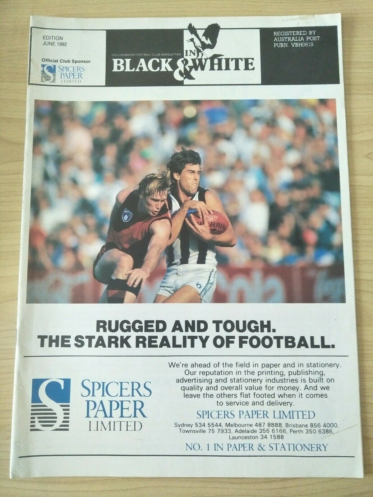 Collingwood Football Club "In Black & White" Newsletter 1991-96 x7 and Stickers - Image 5