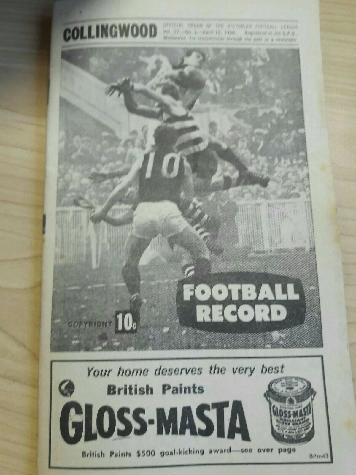 Collingwood Vs Richmond 1968 Footy Record