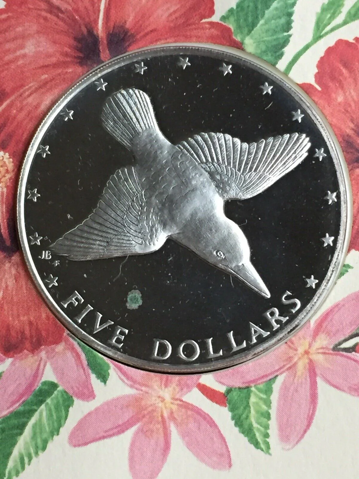 Cook Island 1976 Silver $5 Bird PNC - Image 3