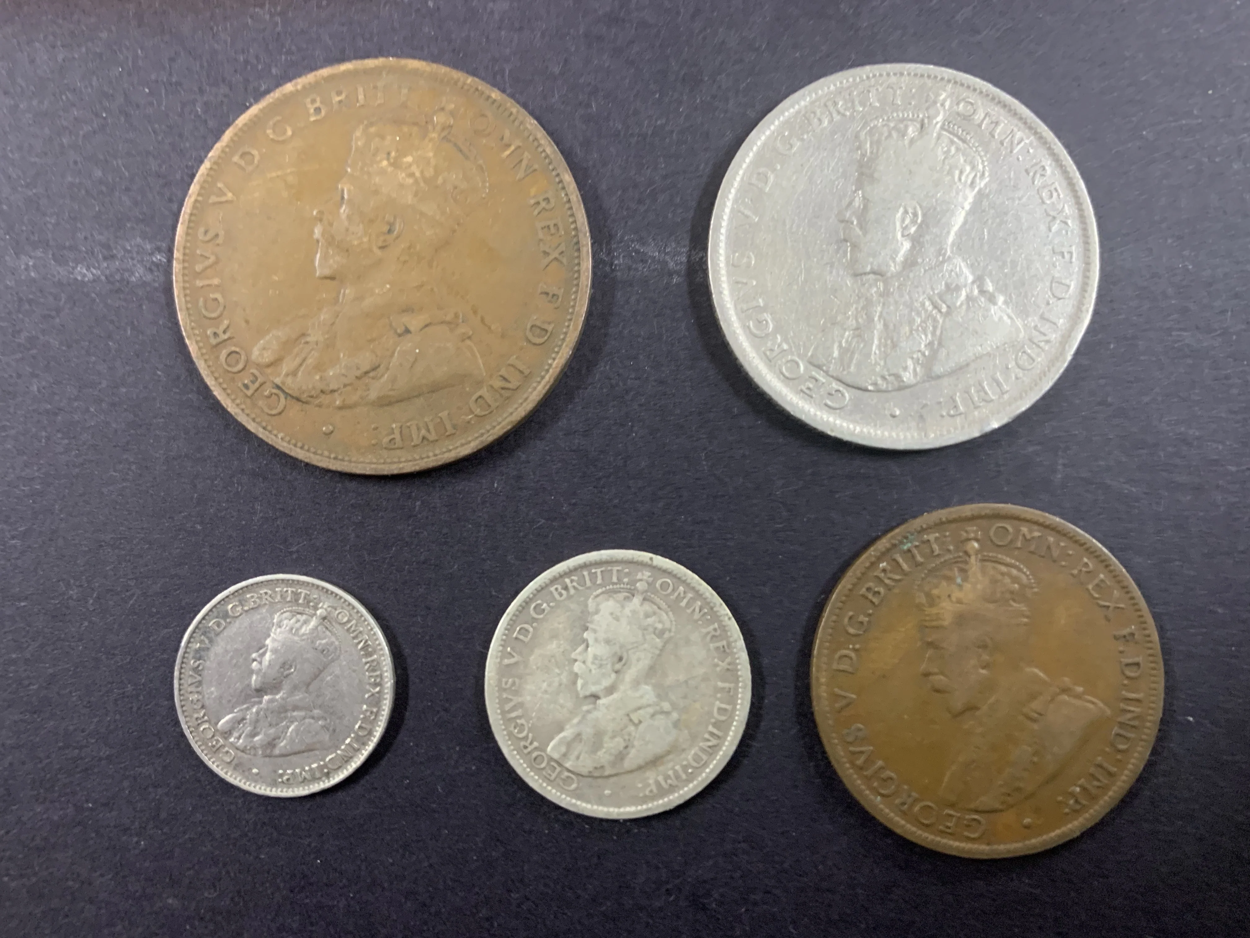 Australia 1919 Pre Decimal 5 Coin Set including 3 silver - Image 2