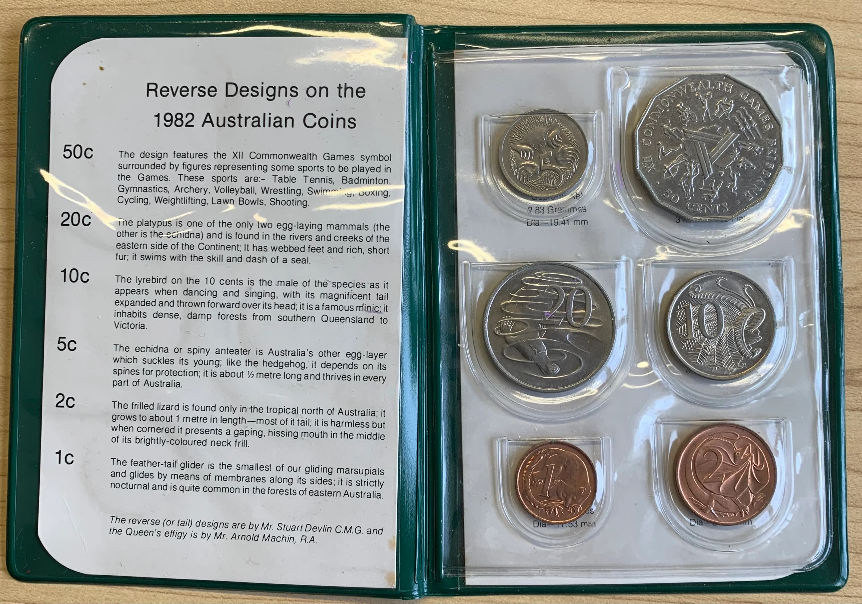 Australia 1982 Royal Australian Mint  Commonwealth Games Uncirculated Coin Set - Image 2