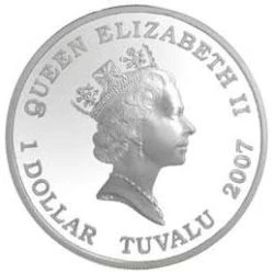 Tuvalu 2007 $1 Deadly and Dangerous Australian Great White Shark 1oz 999 Silver Proof Coin Box Cert - Image 2