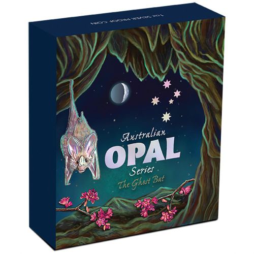 Australia 2015 Perth Mint Opal Series The Ghost Bat 1oz 999 Silver Proof Coin Box Cert - Image 2