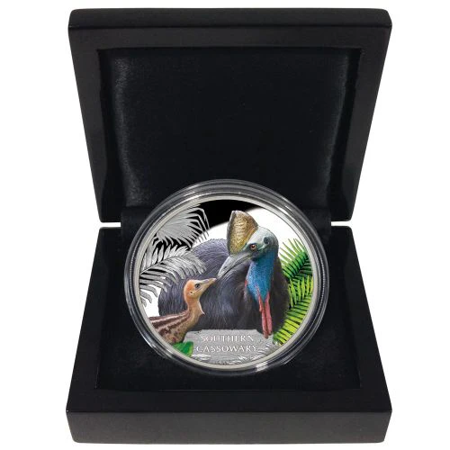 Tuvalu 2016 Endangered and Extinct Series Southern Cassowary 1oz 999 Silver Proof Coin Box Cert - Image 2