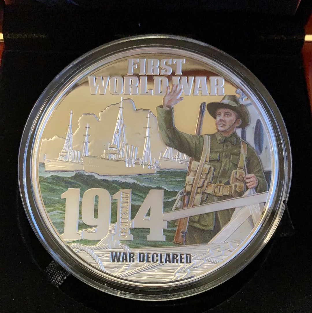 Niue 2014 $10 First World War Series - War Declared 5oz 999 Silver Coin Box Cert - Image 2
