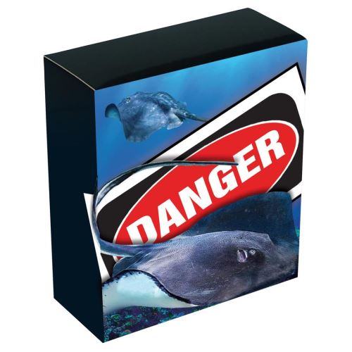 2021 $1 Tuvalu Deadly and Dangerous Australian Stingray 1oz 999 Silver Proof Coin Box Cert - Image 2