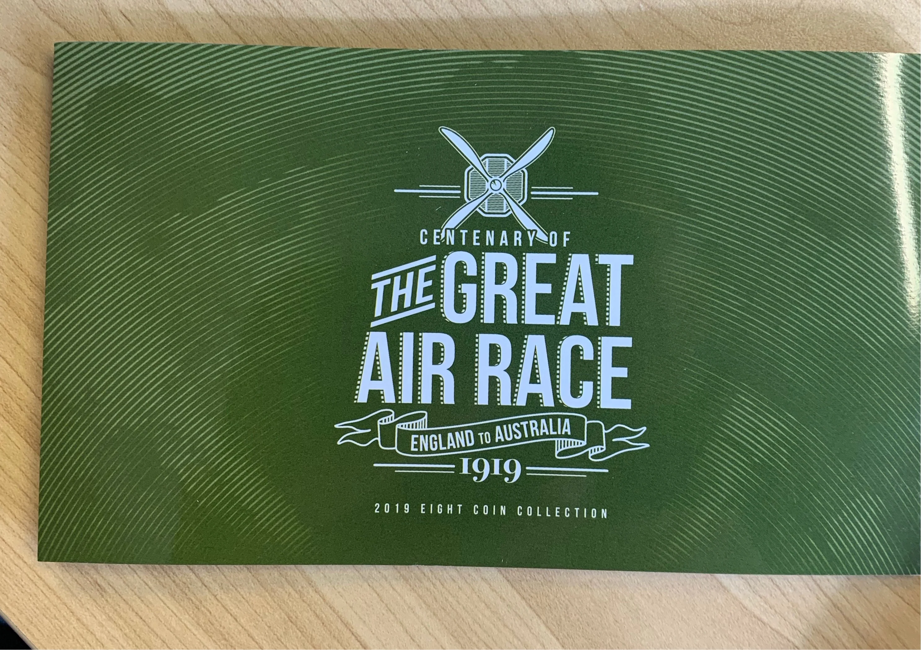 Australia 2019 Royal Australian Mint $1 Centenary of The Great Air Race set of 8 coloured Coins in attractive commemorative tin - Image 2