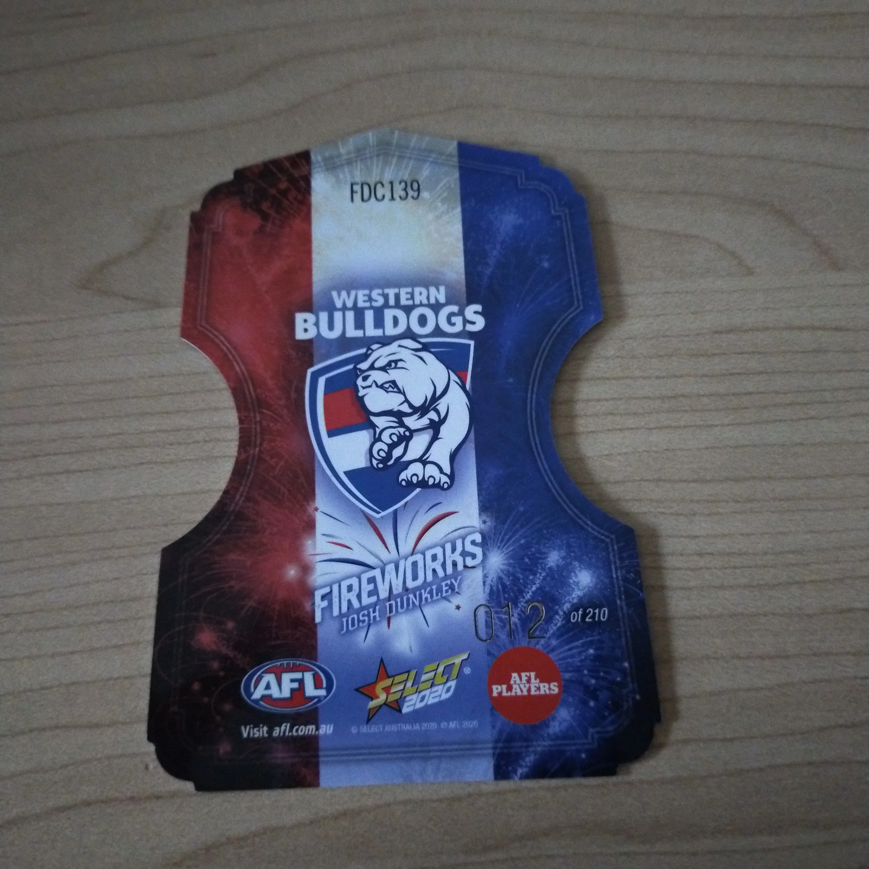 2020 Select Footy Stars Fireworks Josh Dunkley Western Bulldogs No. 012/210 - Image 2