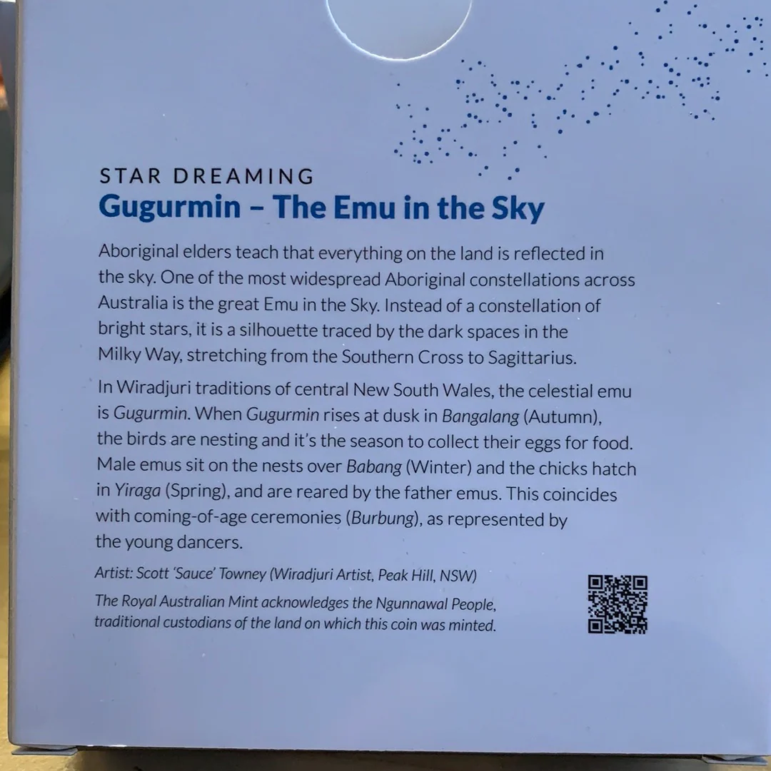 Australia 2020 Royal Australian Mint $1 Star Dreaming - The Emu in the Sky 1/2oz 999 Royal Australian Mint Silver Proof Coin in Box with Certificate - Image 3