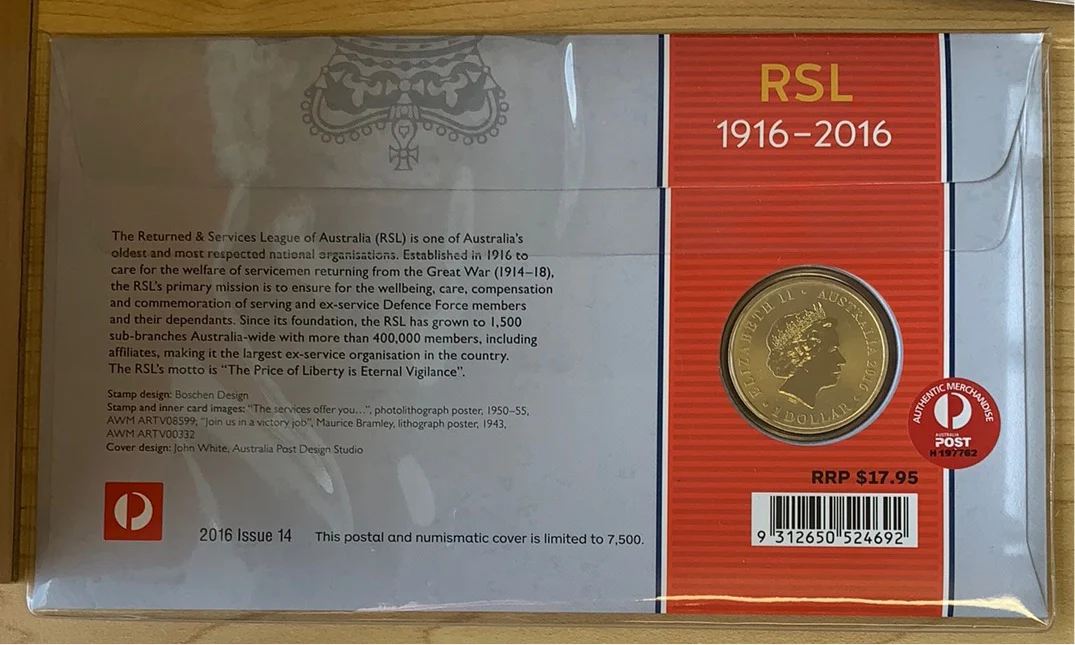 Australia 2016 RSL PNC with $1 coin - Image 2
