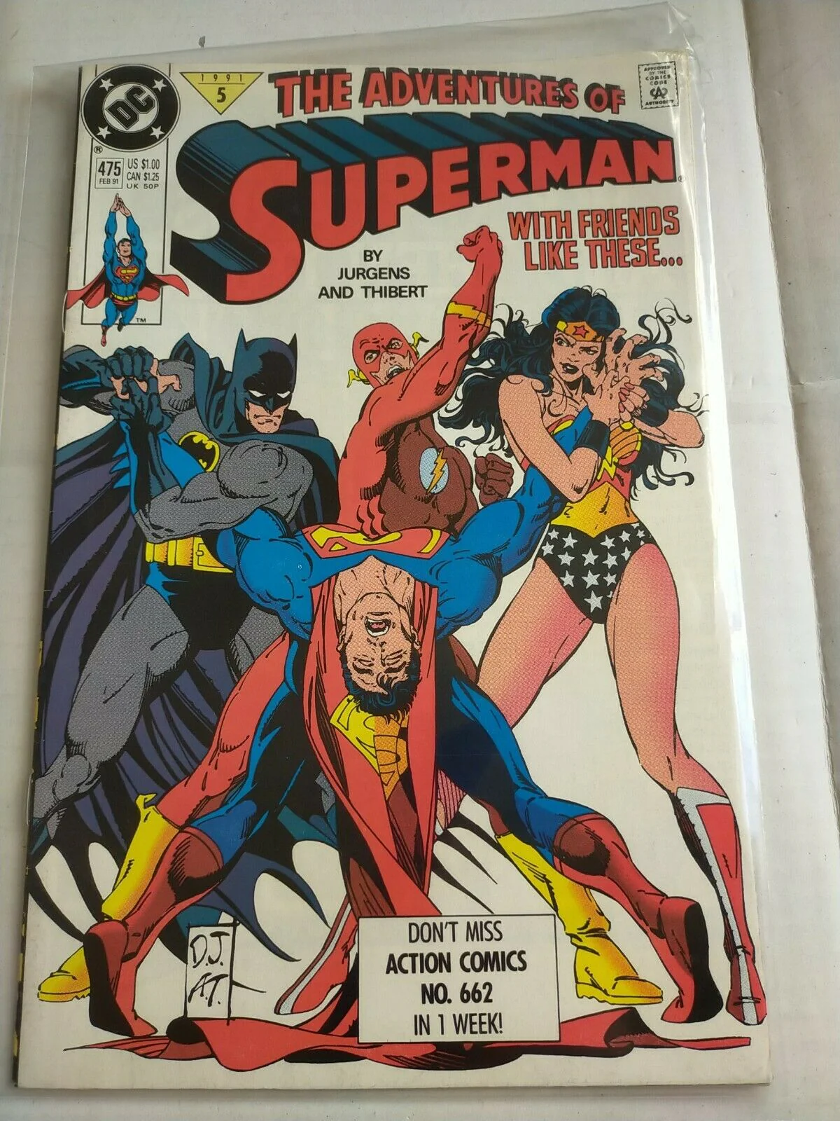 DC 475 February 1991 The Adventures of Superman Comic