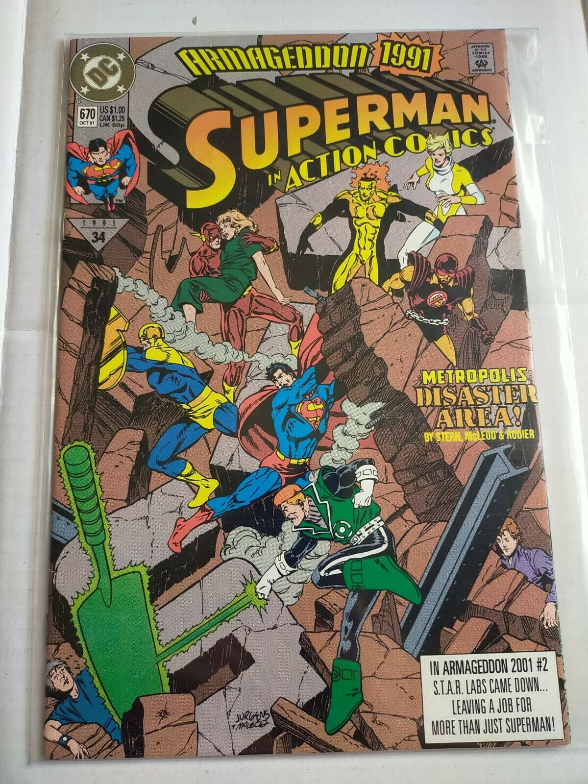 DC 670 October 1991 Superman In Action Comics Armageddon 1991 Comic