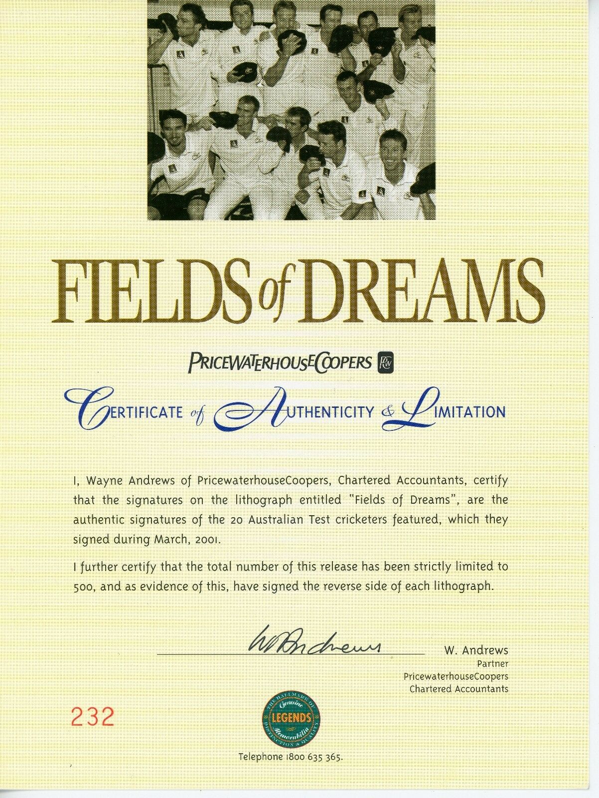 Fields of Dreams - Signed by all 20 Players Framed Limited Edition 232/500 - Image 4