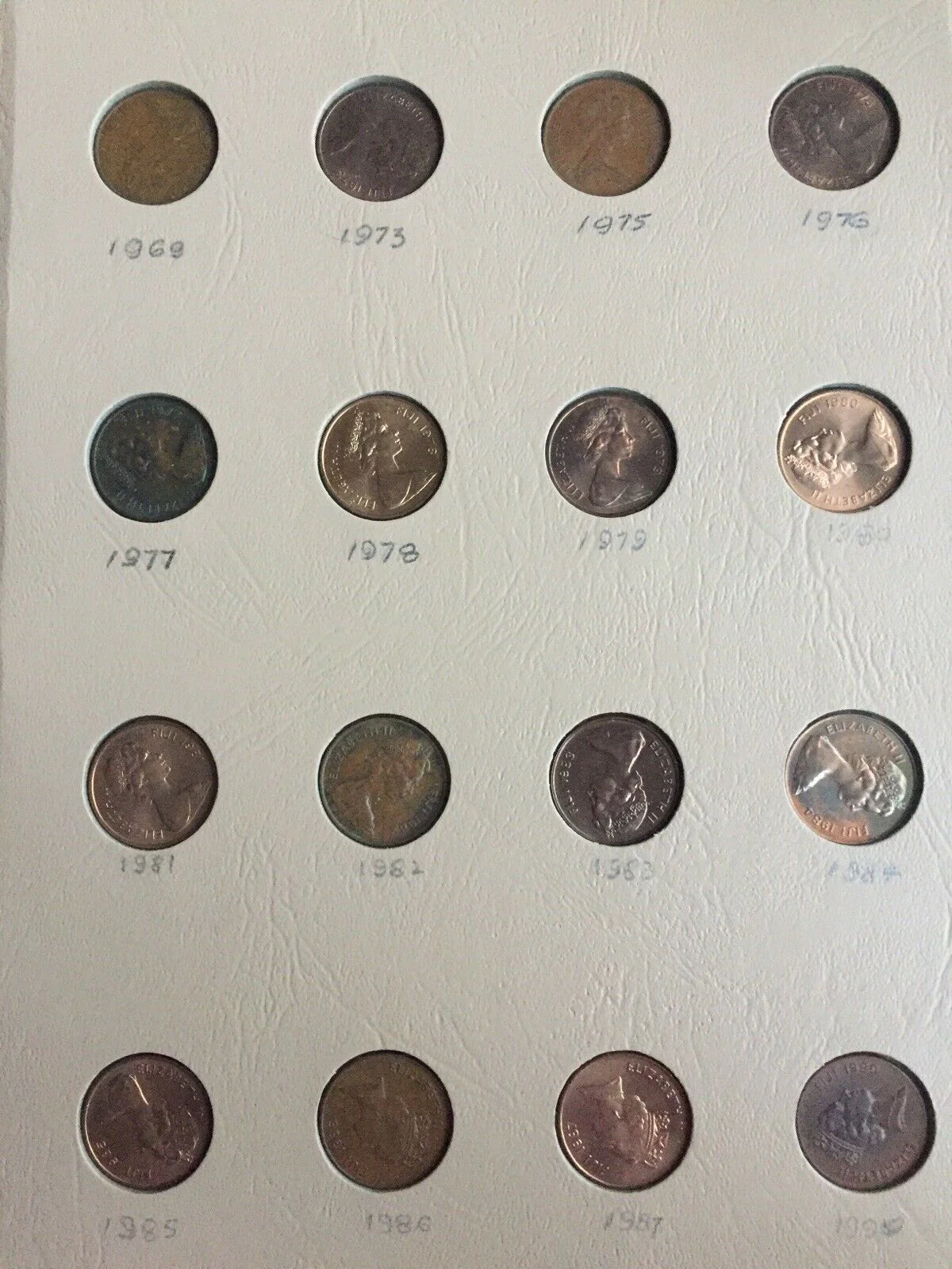 Fiji 1c,2c,5c,10 Cents & $1 Coins in Dansco Supreme Album. Superb Condition. - Image 3
